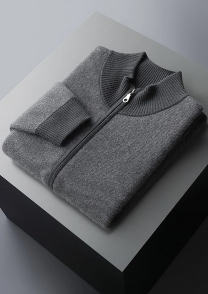 Premium Cashmere Jacquard Zip Cardigan - photo 5