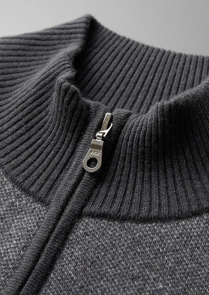 Premium Cashmere Jacquard Zip Cardigan - photo 6