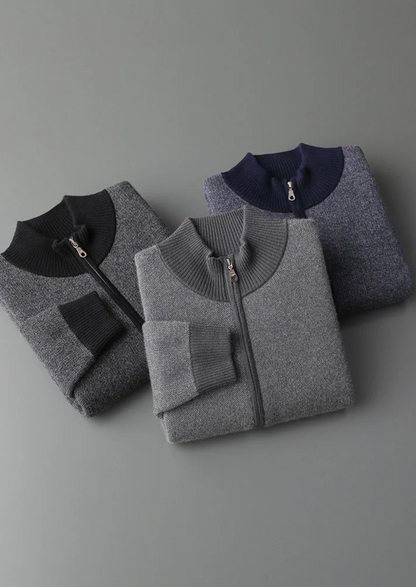 Premium Cashmere Jacquard Zip Cardigan - photo 9