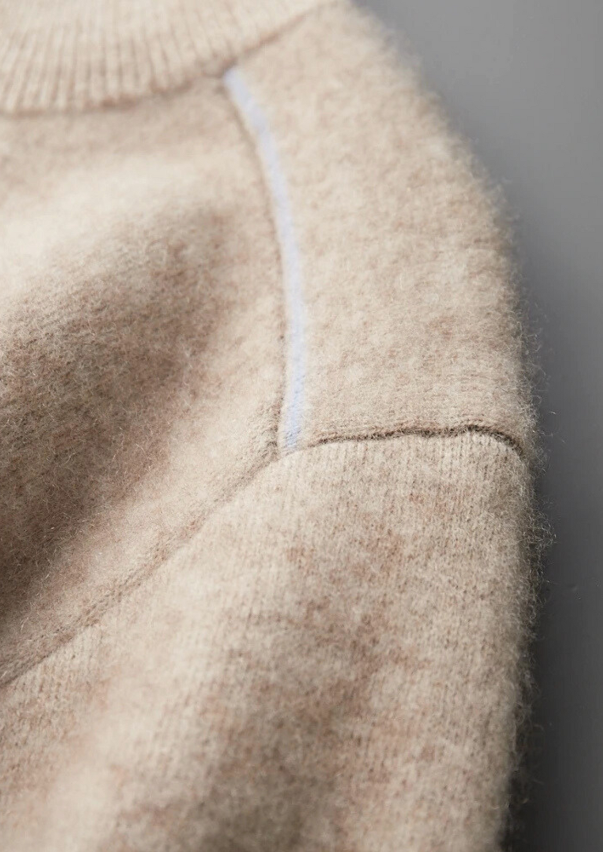 Cashmere Funnel Neck Zip Set, Oatmeal - photo 3