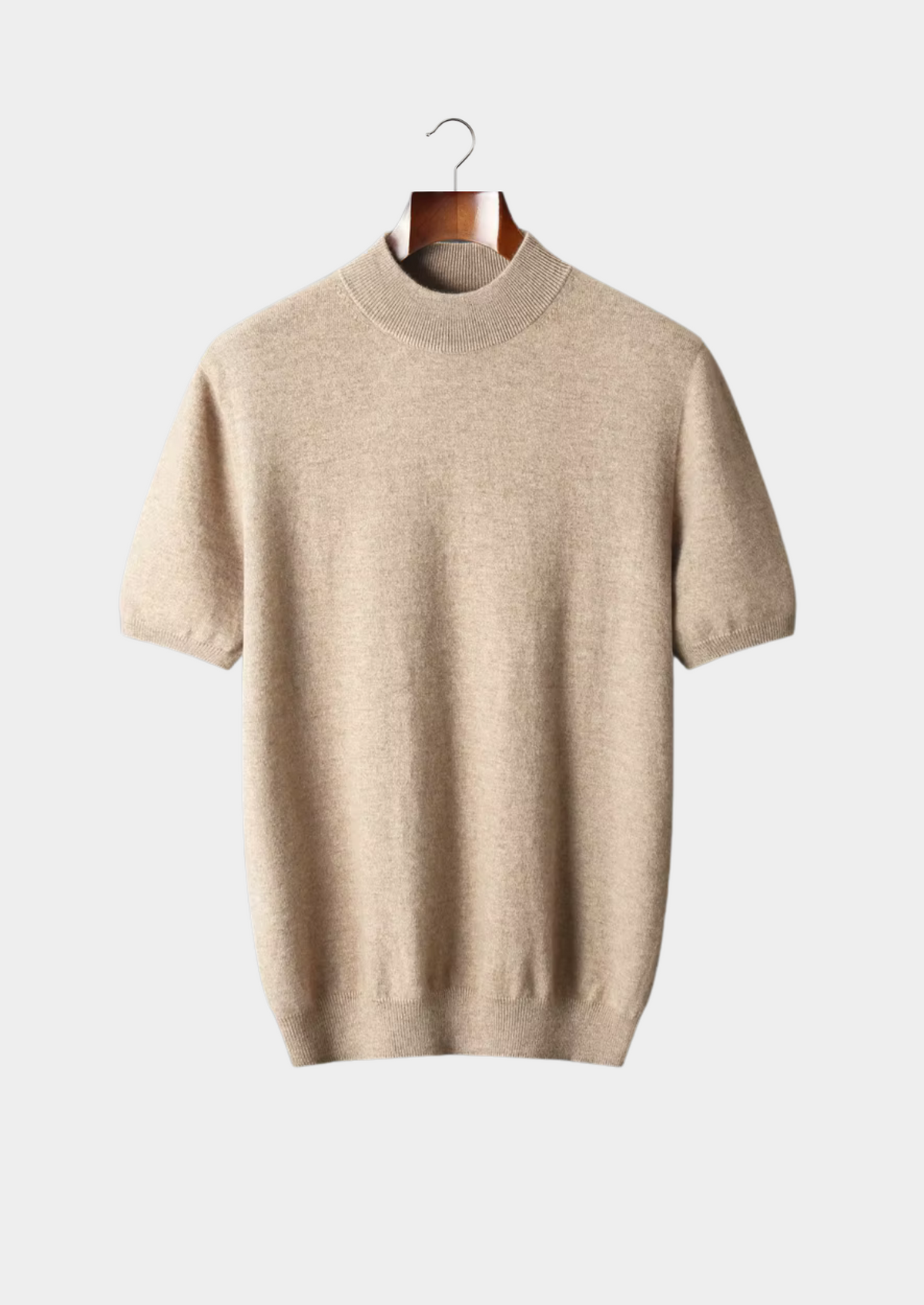 Premium Cashmere Mock Neck T-Shirt - photo 15