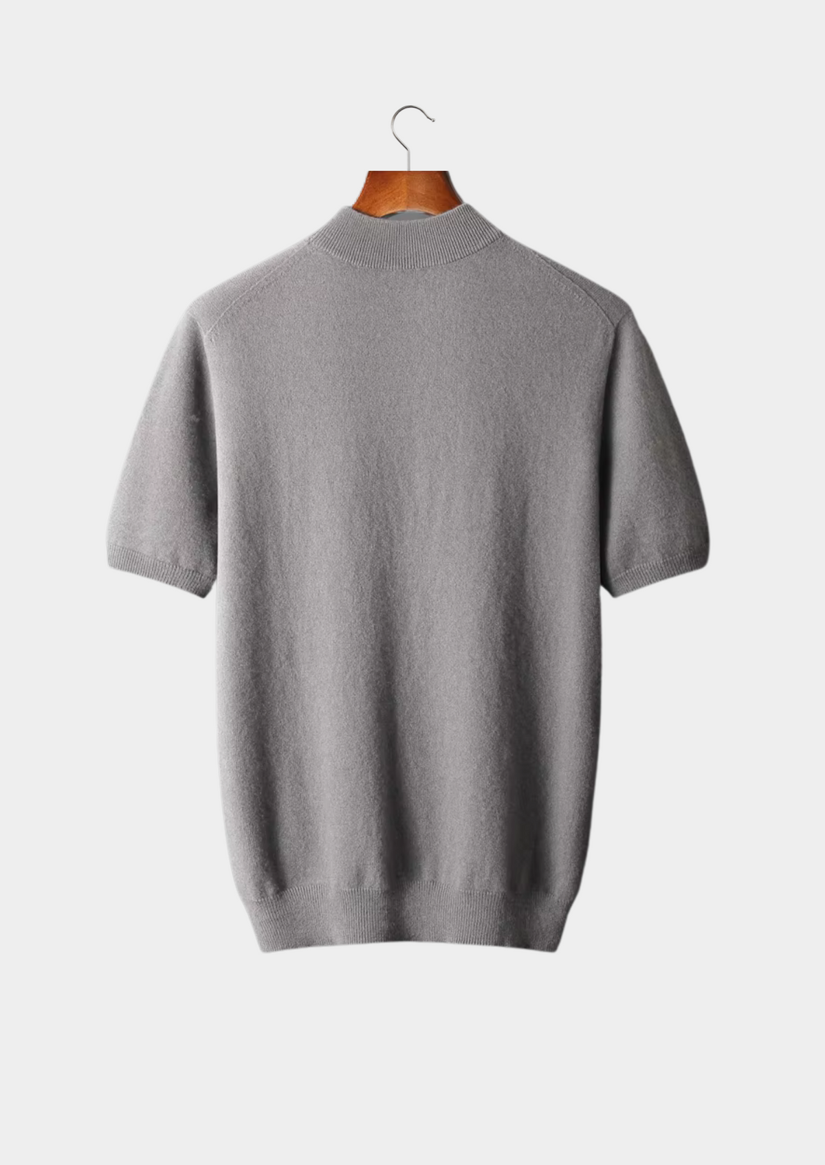 Premium Cashmere Mock Neck T-Shirt - photo 2
