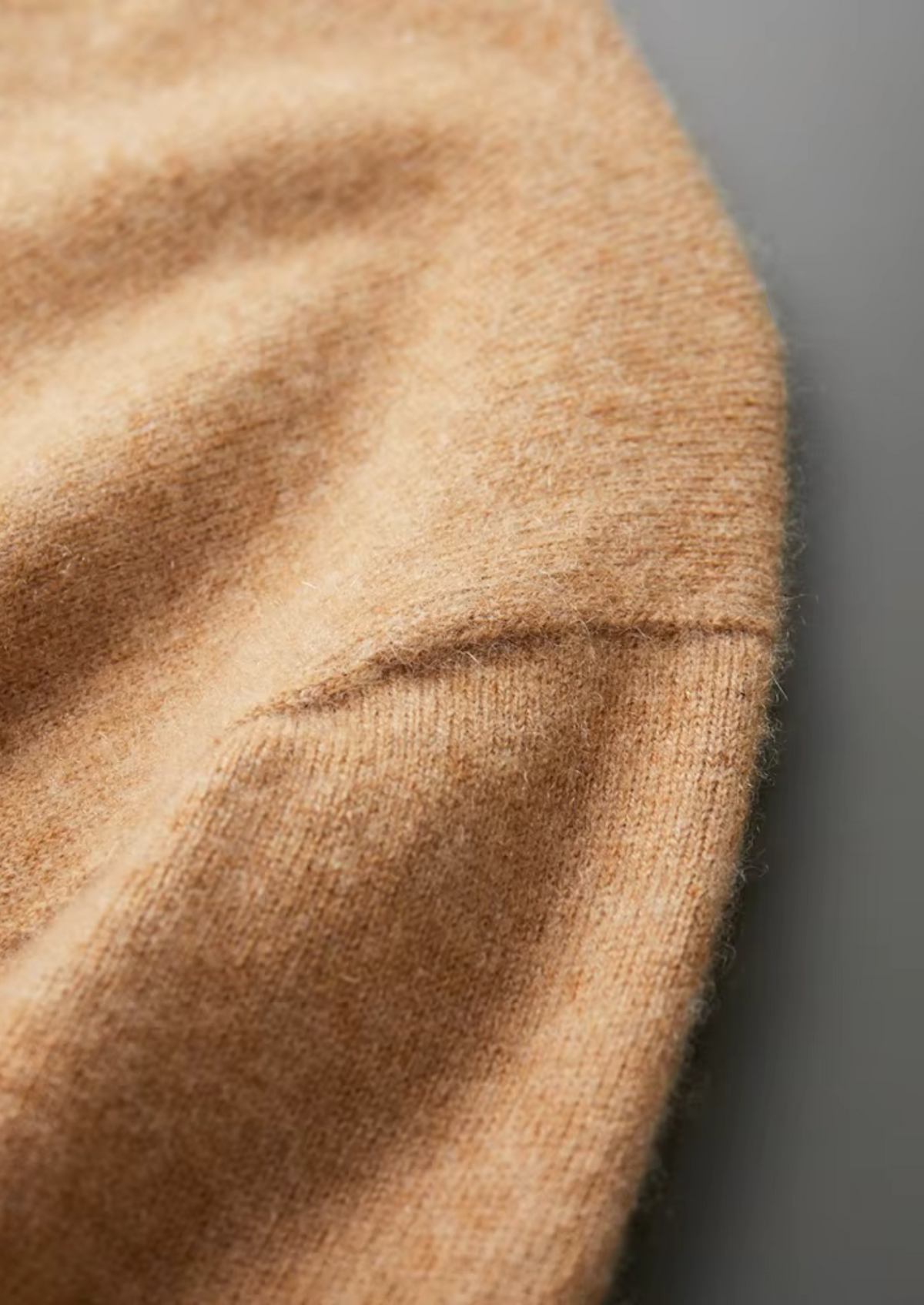 Premium Cashmere Mock Neck T-Shirt