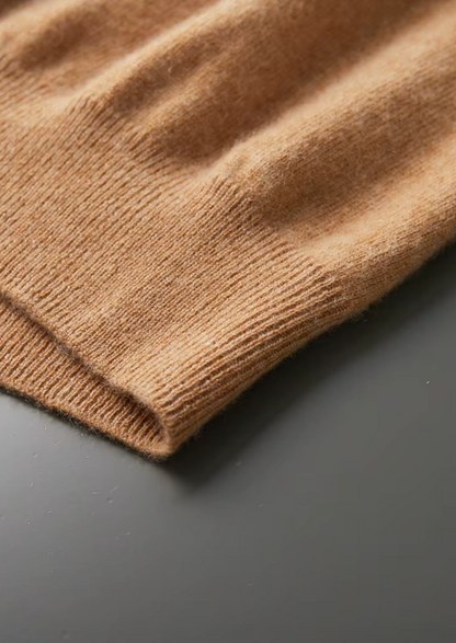 Premium Cashmere Mock Neck T-Shirt