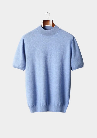 Premium Cashmere Mock Neck T-Shirt - photo 8