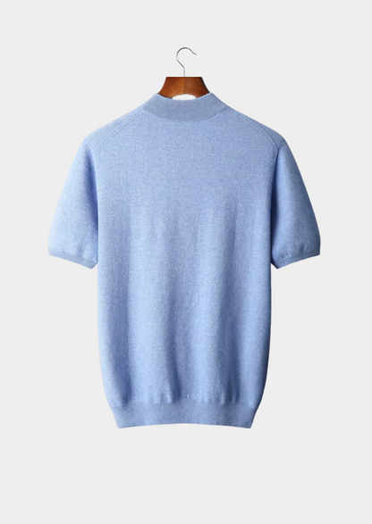 Premium Cashmere Mock Neck T-Shirt - photo 9