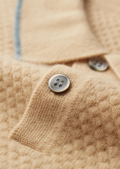 Premium Cashmere Mustard Two-Tone Polo - photo 3