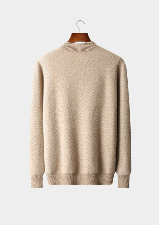 Premium Cashmere Patterned Half-Zip Sweater - photo 2