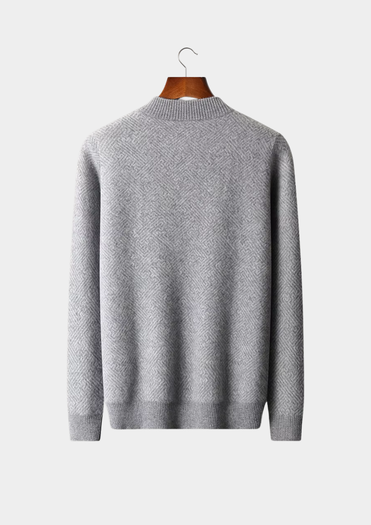 Premium Cashmere Patterned Half-Zip Sweater - photo 5