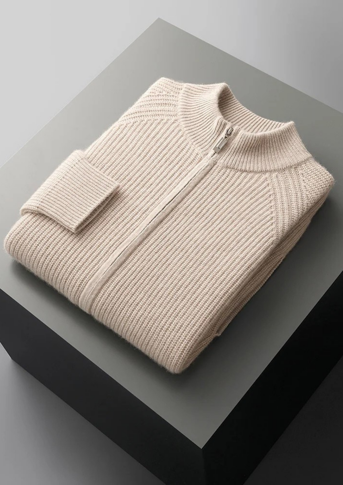 Premium Cashmere Ribbed Cardigan - photo 2