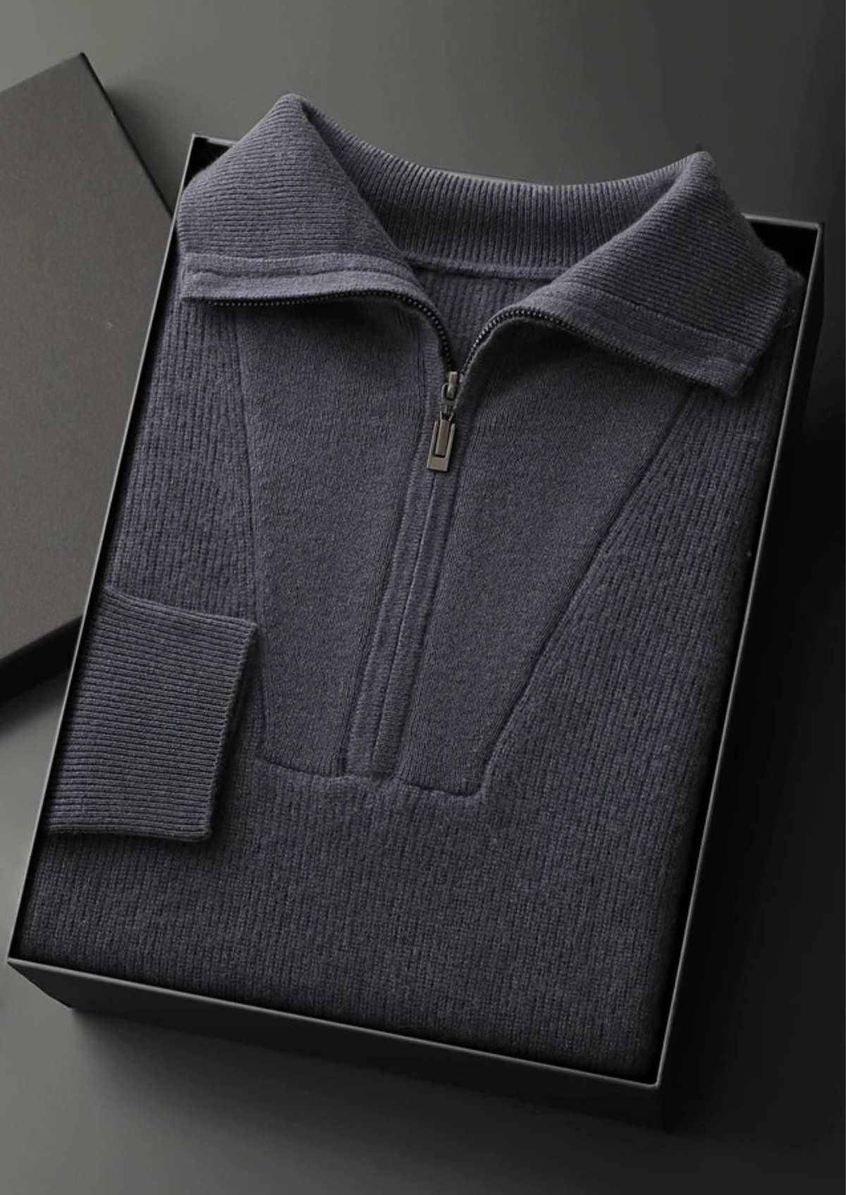Premium Cashmere Ribbed Half-Zip Sweater - photo 13