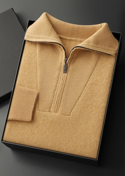 Premium Cashmere Ribbed Half-Zip Sweater - photo 14