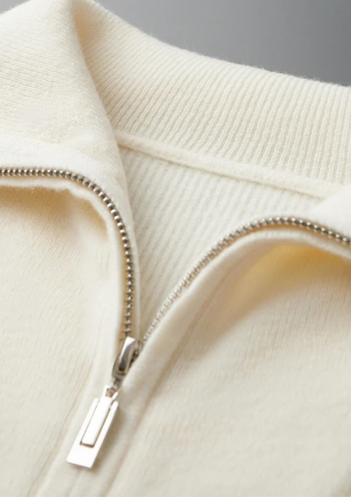 Premium Cashmere Ribbed Half-Zip Sweater - photo 7
