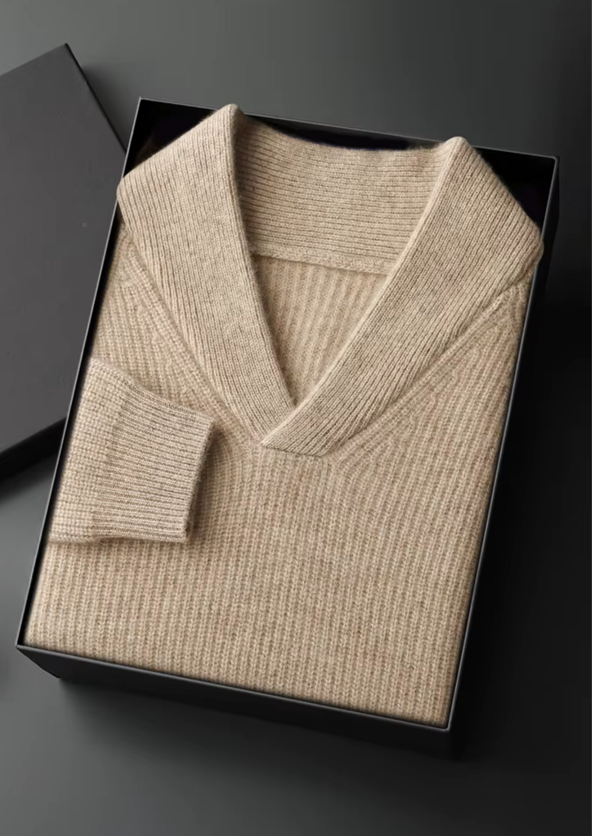 Premium Cashmere Ribbed V-Neck Sweater - photo 12