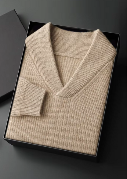 Premium Cashmere Ribbed V-Neck Sweater - photo 12