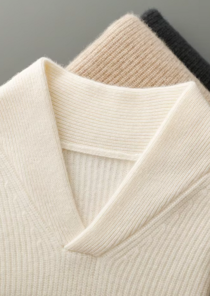 Premium Cashmere Ribbed V-Neck Sweater - photo 14