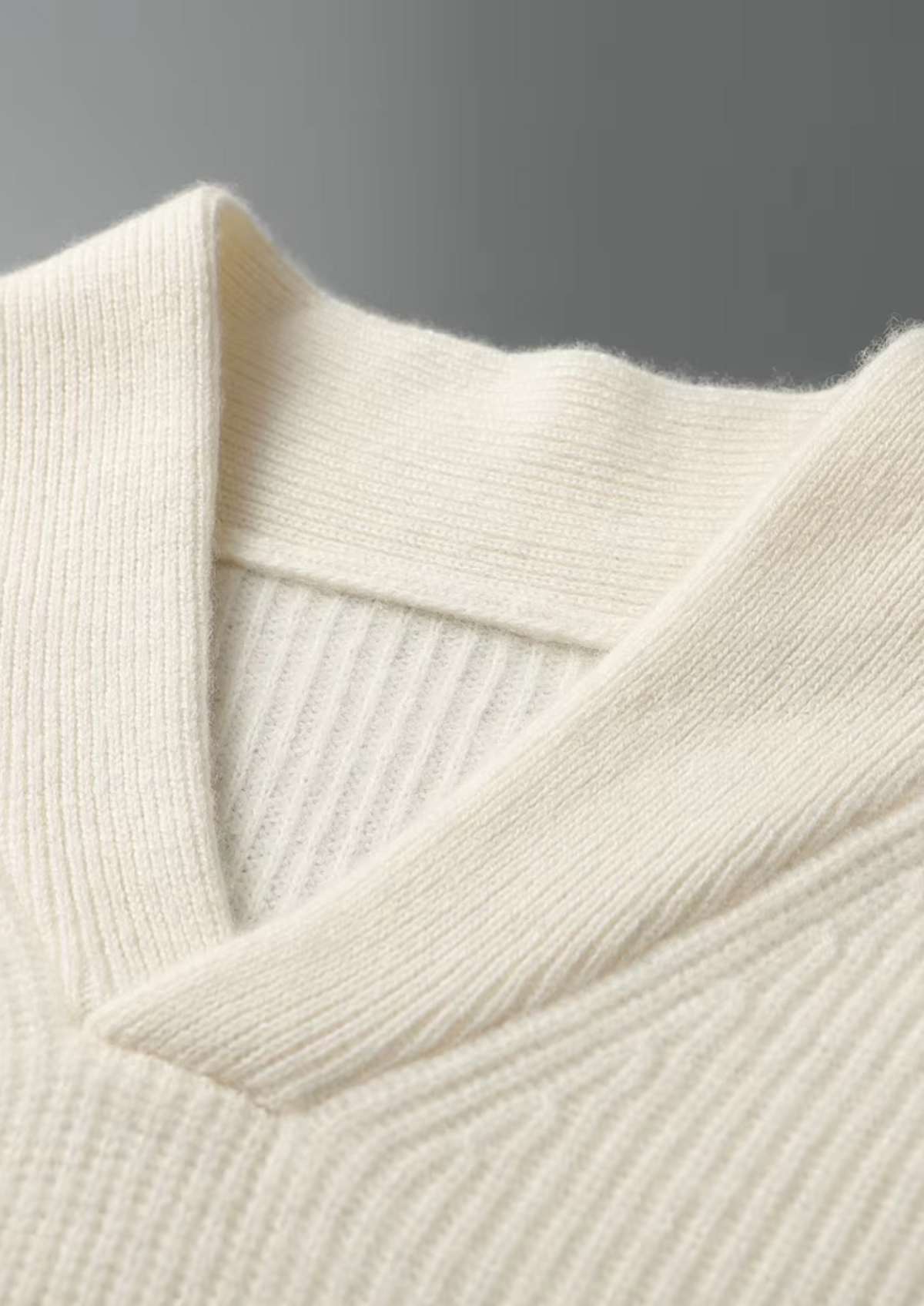 Premium Cashmere Ribbed V-Neck Sweater - photo 4