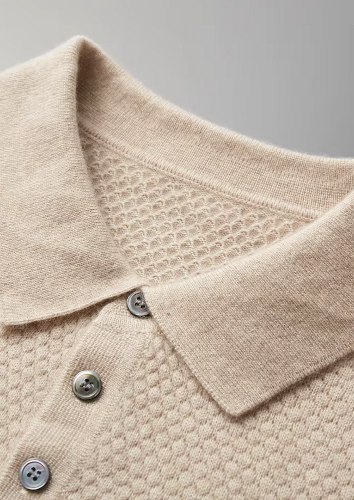 Premium Cashmere Textured Sweater Polo - photo 4