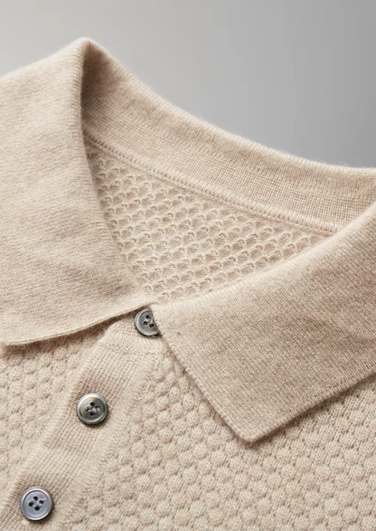 Premium Cashmere Textured Sweater Polo - photo 4