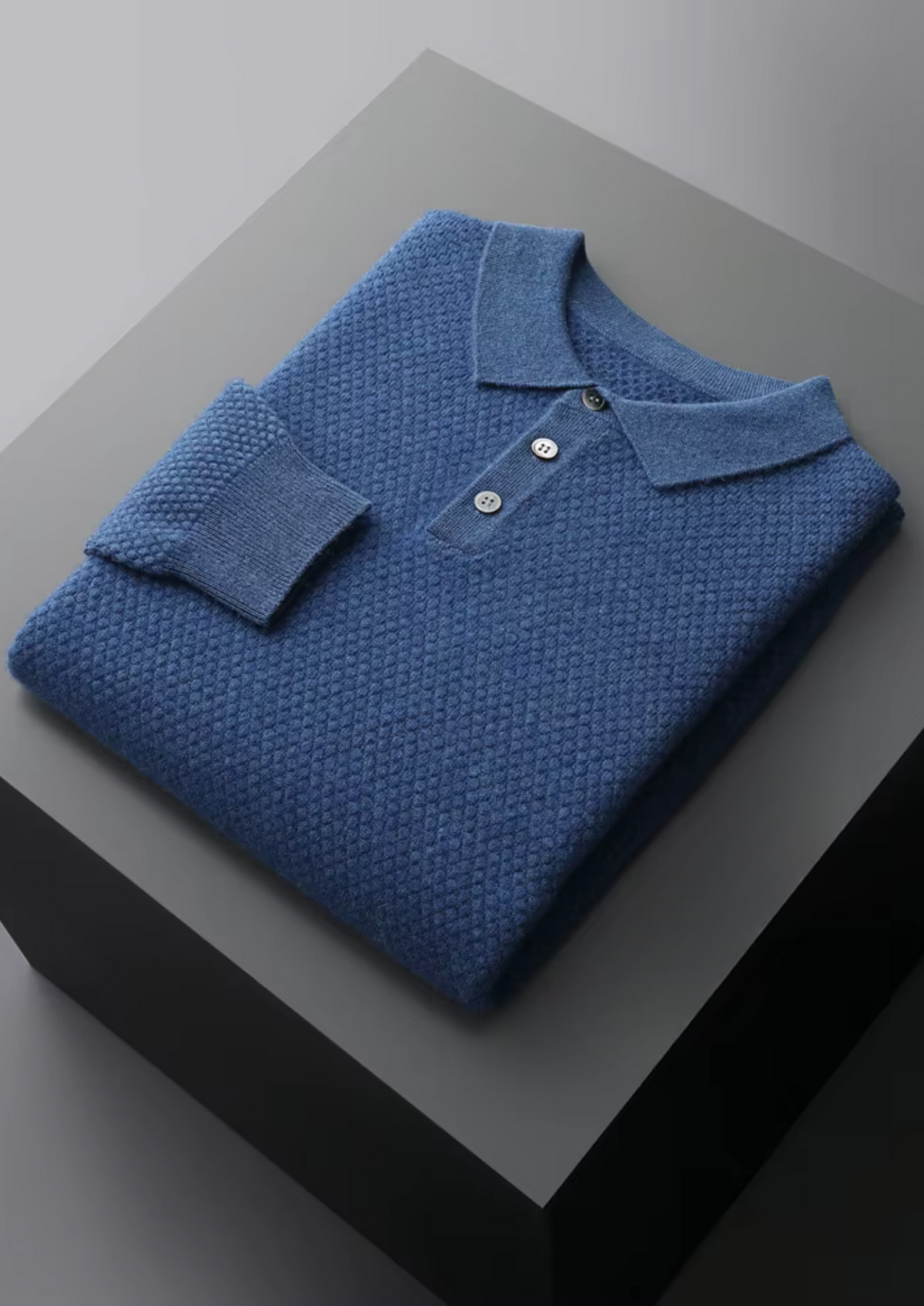 Premium Cashmere Textured Sweater Polo - photo 7