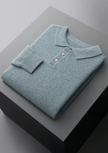 Premium Cashmere Textured Sweater Polo - photo 8
