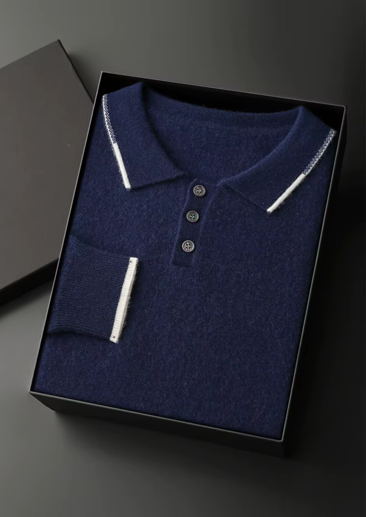 Premium Cashmere Two Tone Button Polo - photo 10