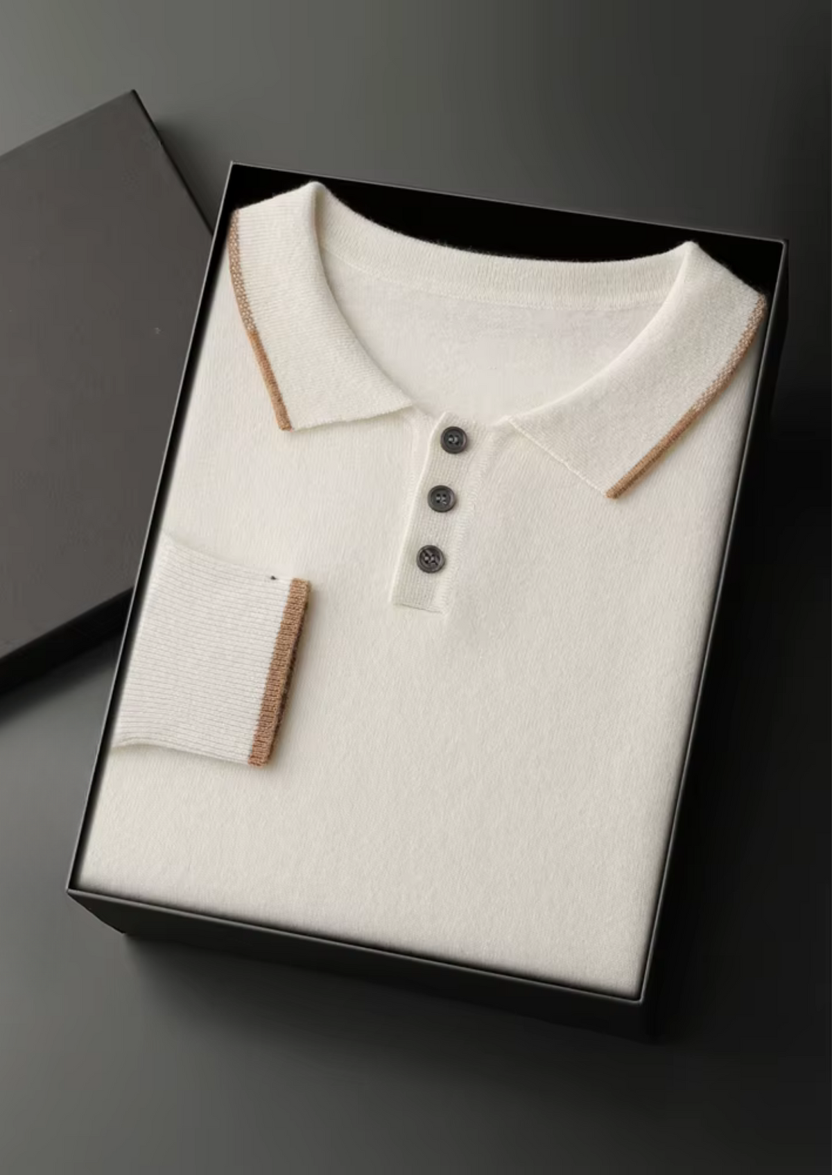 Premium Cashmere Two Tone Button Polo - photo 11
