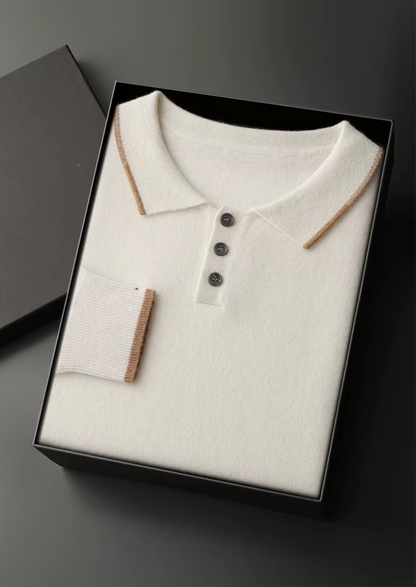 Premium Cashmere Two Tone Button Polo - photo 11