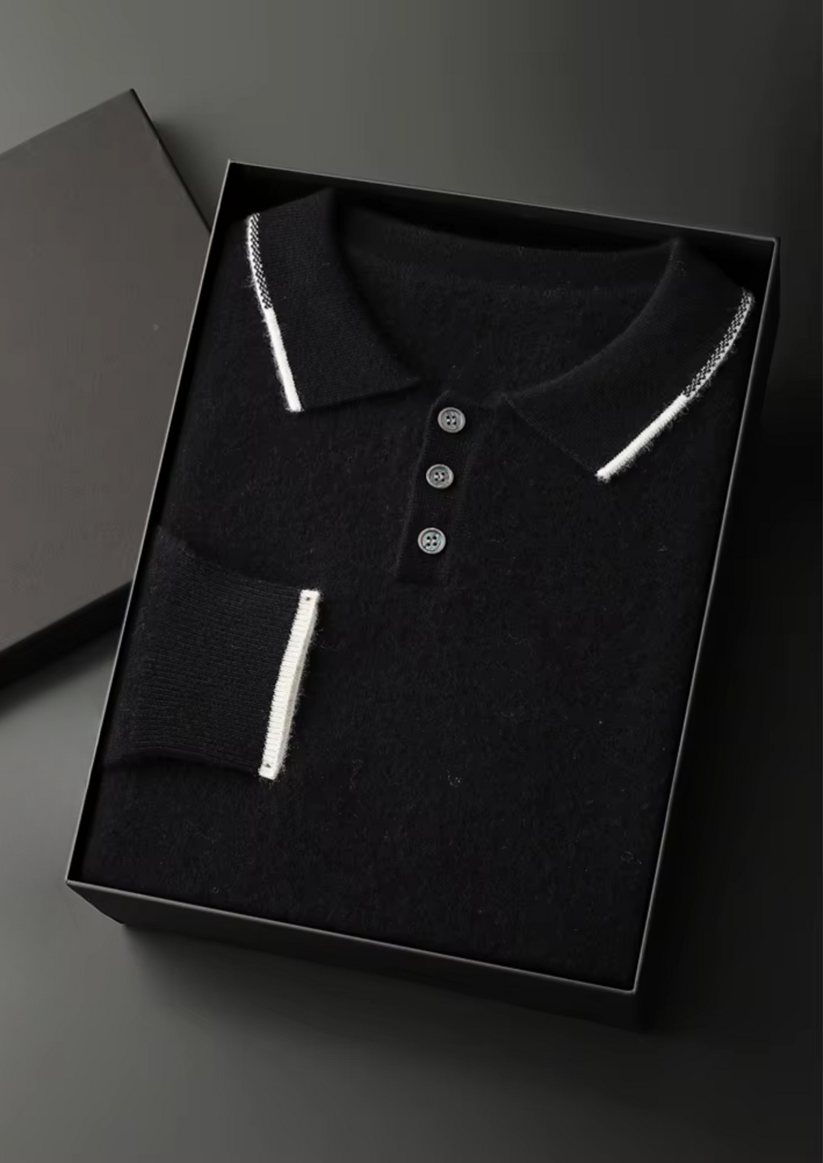Premium Cashmere Two Tone Button Polo - photo 13
