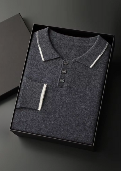 Premium Cashmere Two Tone Button Polo - photo 14