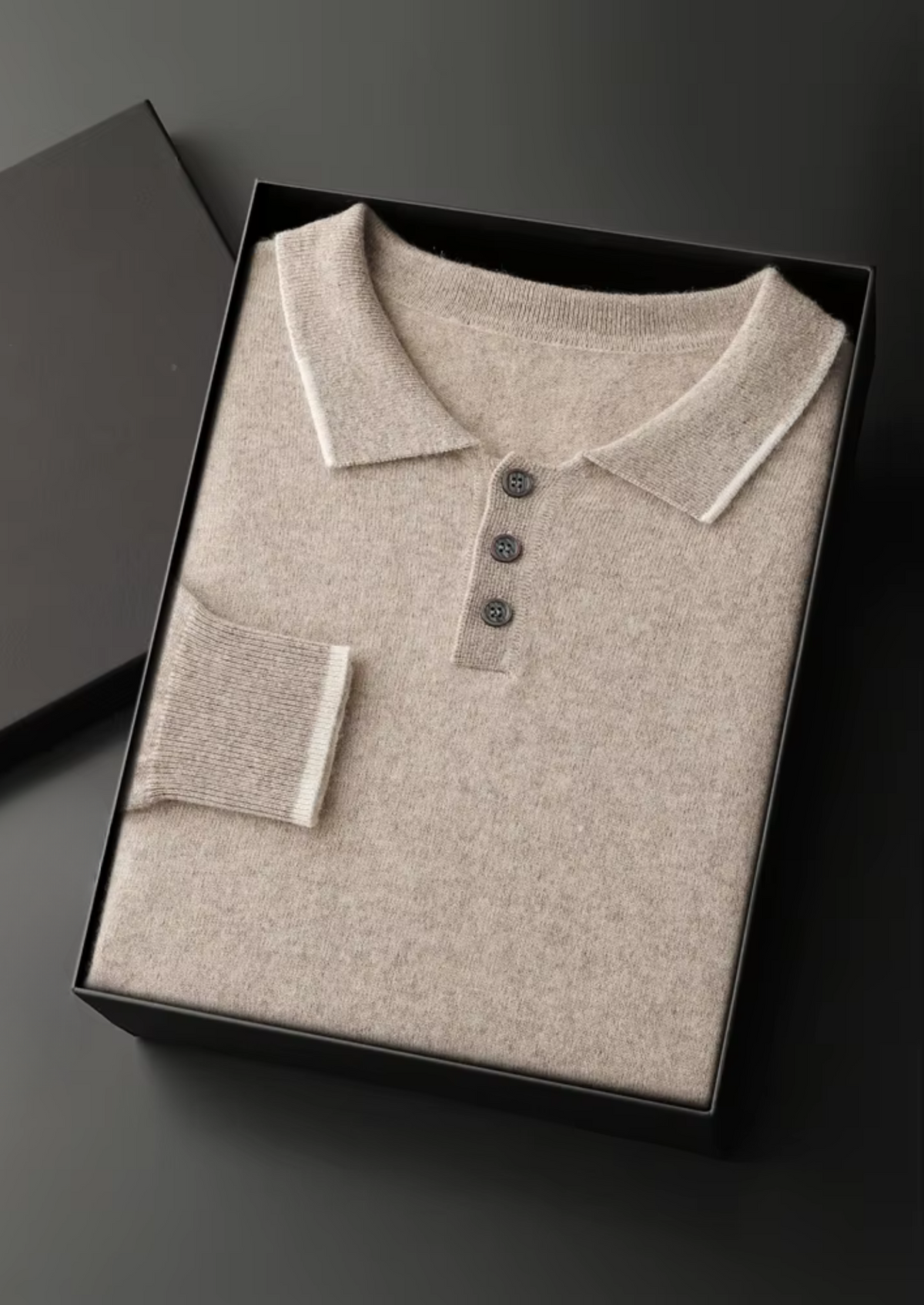 Premium Cashmere Two Tone Button Polo - photo 3