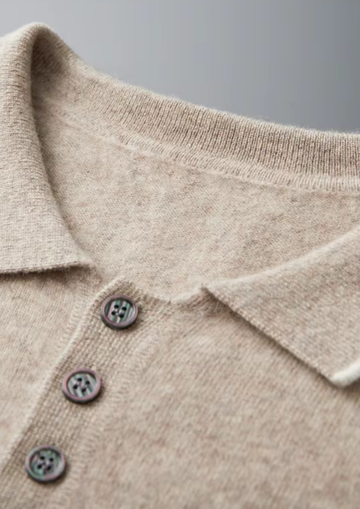 Premium Cashmere Two Tone Button Polo - photo 4