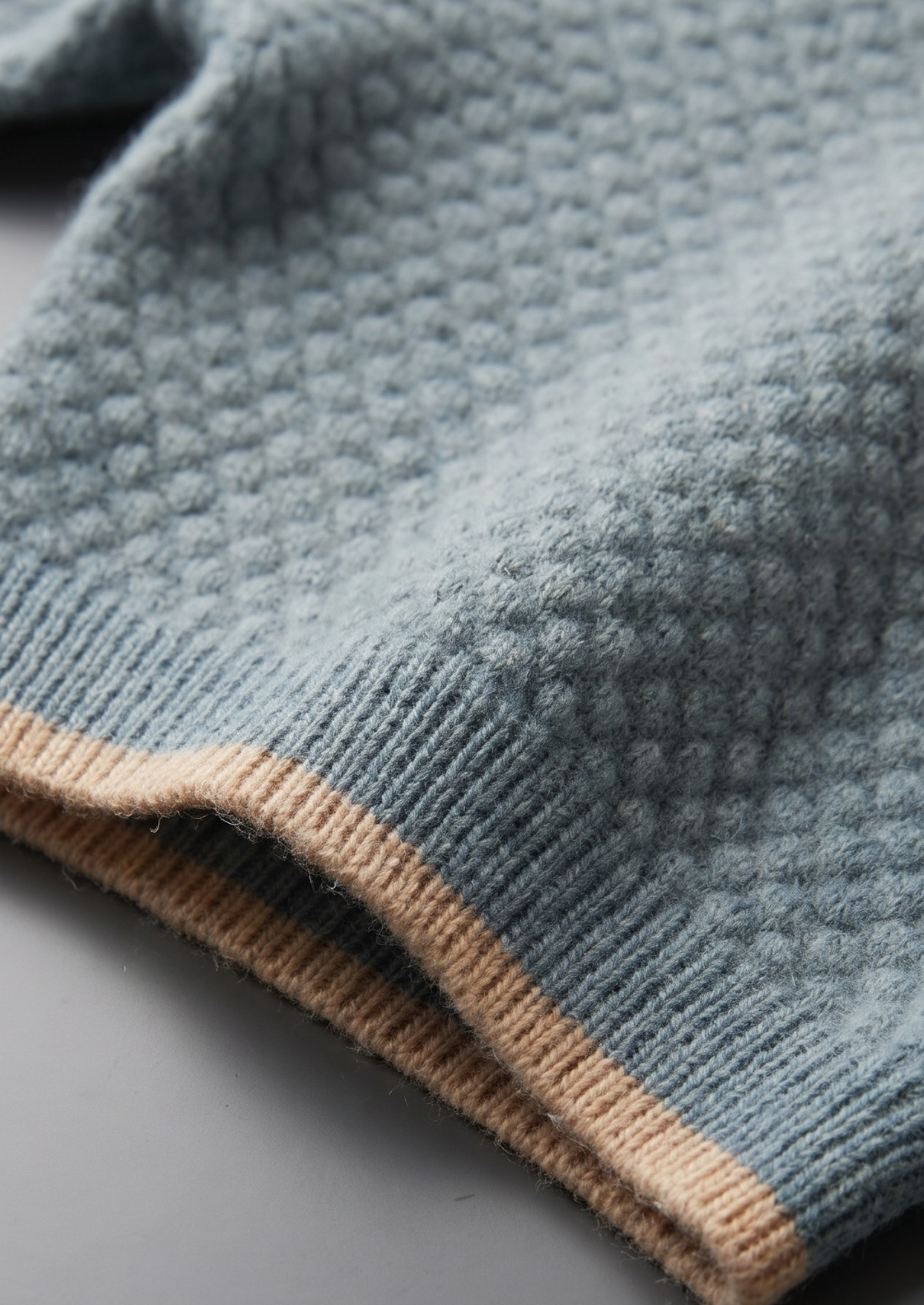 Premium Cashmere Sea Blue Two-Tone Polo - photo 4