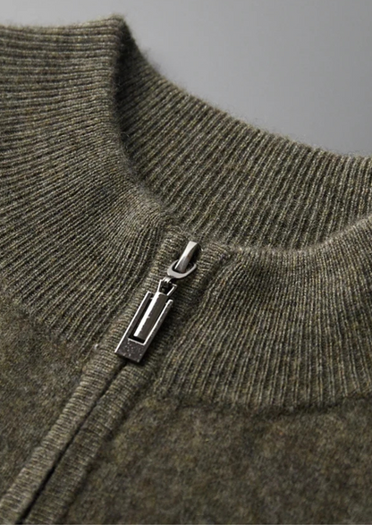 Premium Cashmere Two Tone Zip Cardigan - photo 14
