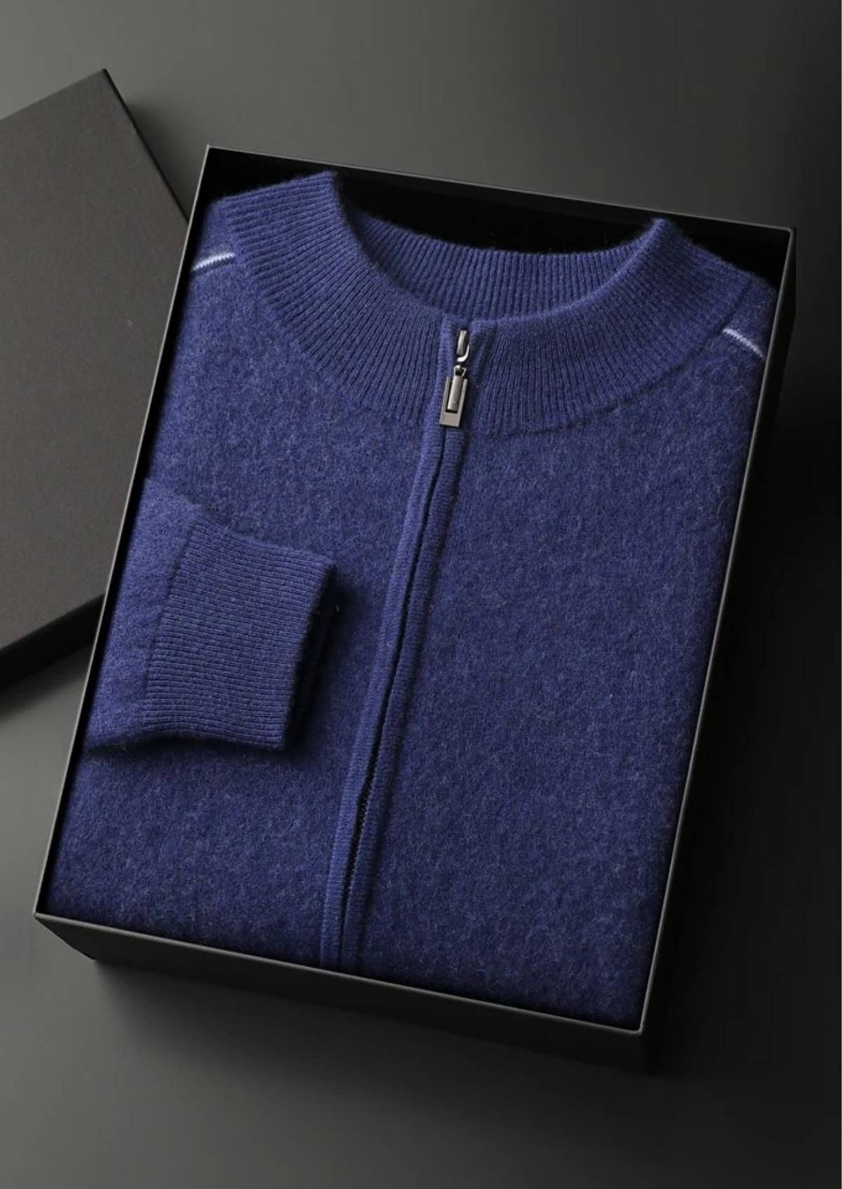 Premium Cashmere Two Tone Zip Cardigan - photo 17