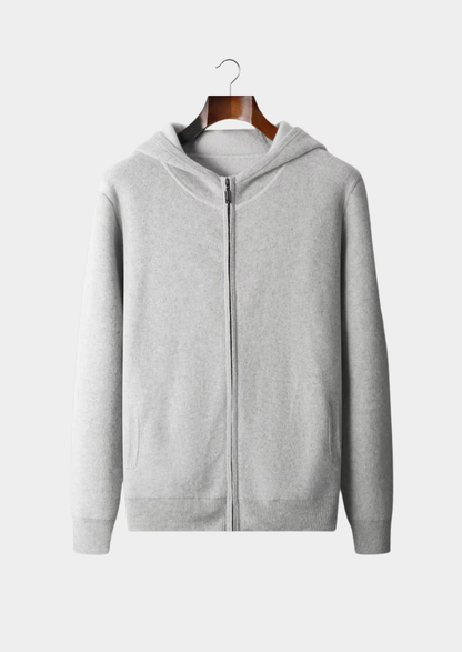 Premium Cashmere Two-Tone Zipper Hoodie