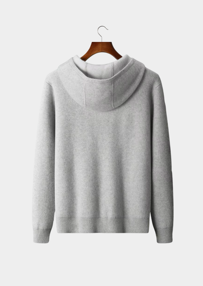 Premium Cashmere Two Tone Zipper Hoodie - photo 2