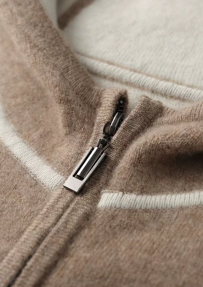 Premium Cashmere Two Tone Zipper Hoodie - photo 5