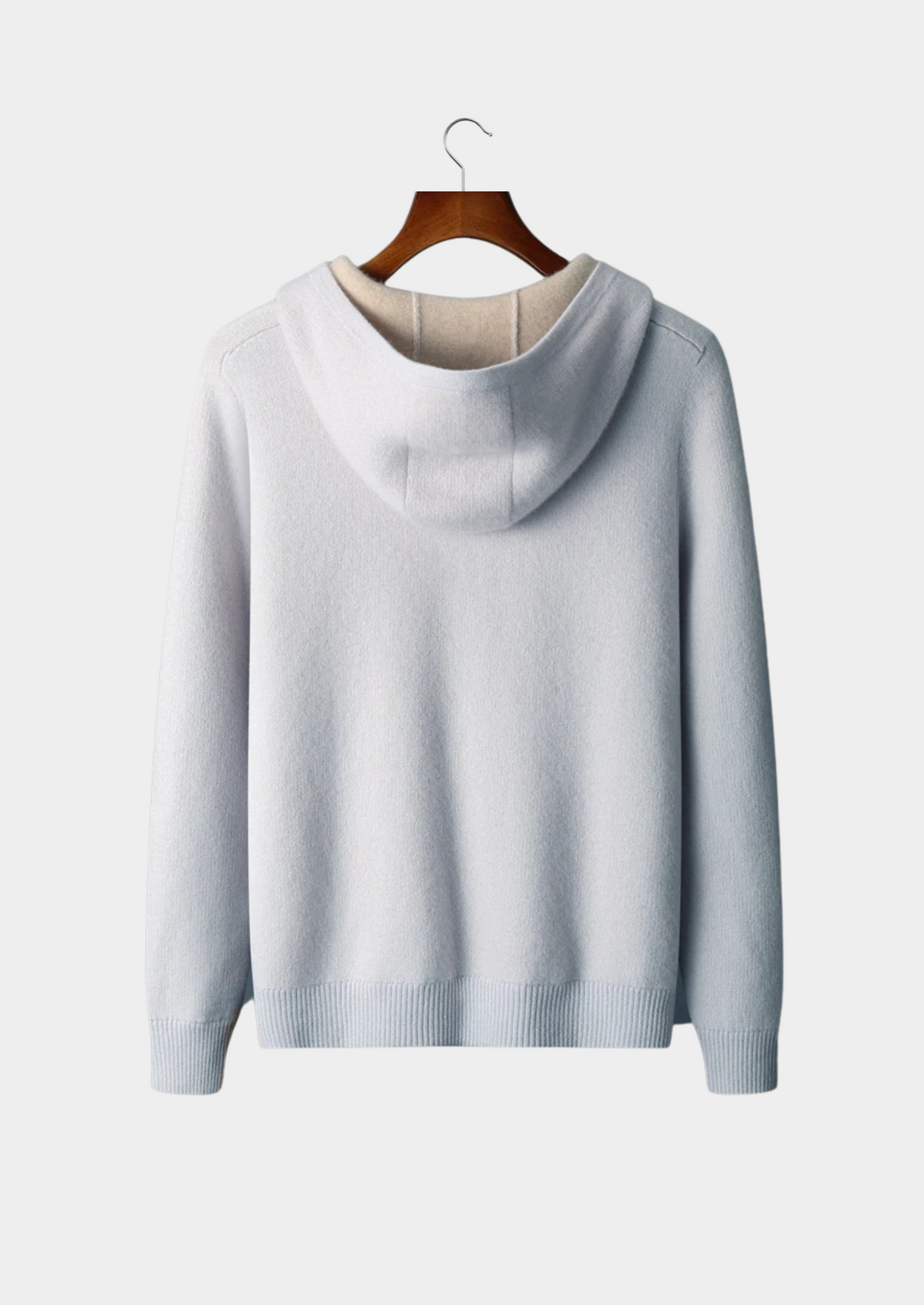 Premium Cashmere Two-Tone Zipper Hoodie - photo 4