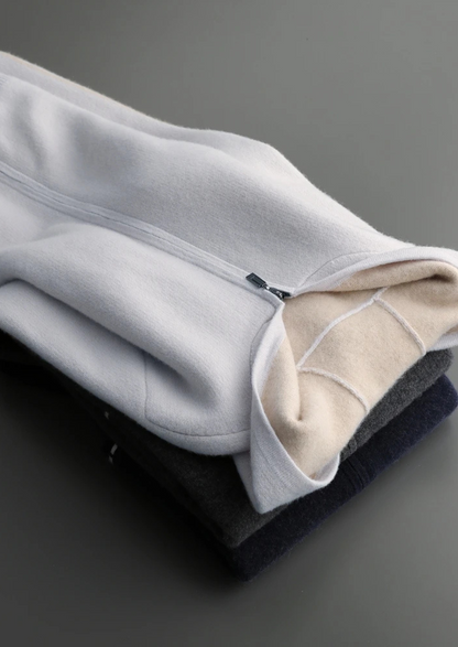 Premium Cashmere Two-Tone Zipper Hoodie - photo 14