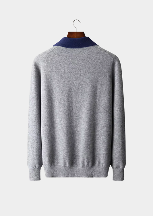 Premium Cashmere Two Tone Zipper Polo - photo 2