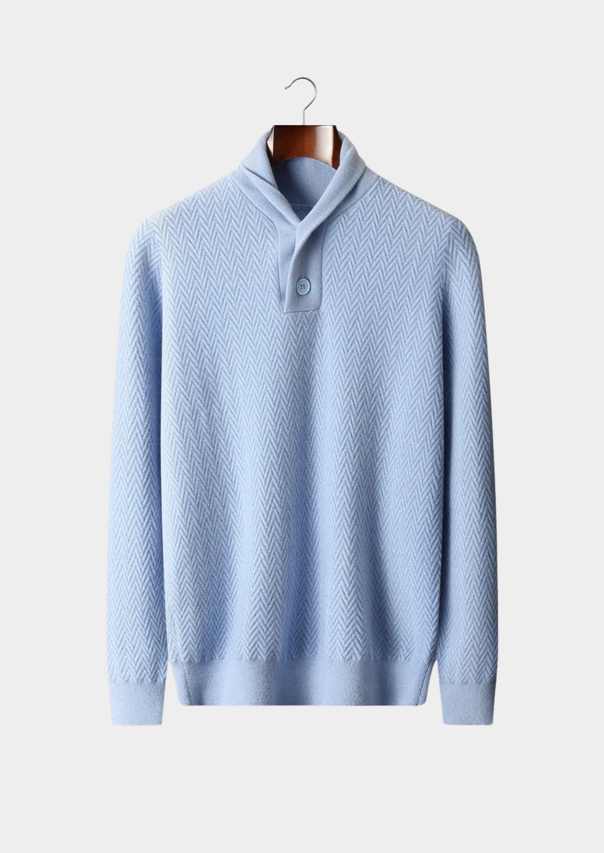 Premium Cashmere Zigzag Button Sweater - photo 3