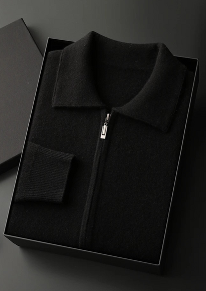 Premium Cashmere Zip Polo Cardigan - photo 10