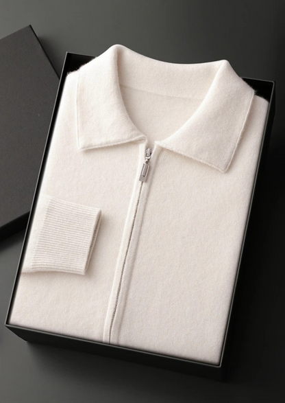 Premium Cashmere Zip Polo Cardigan - photo 11