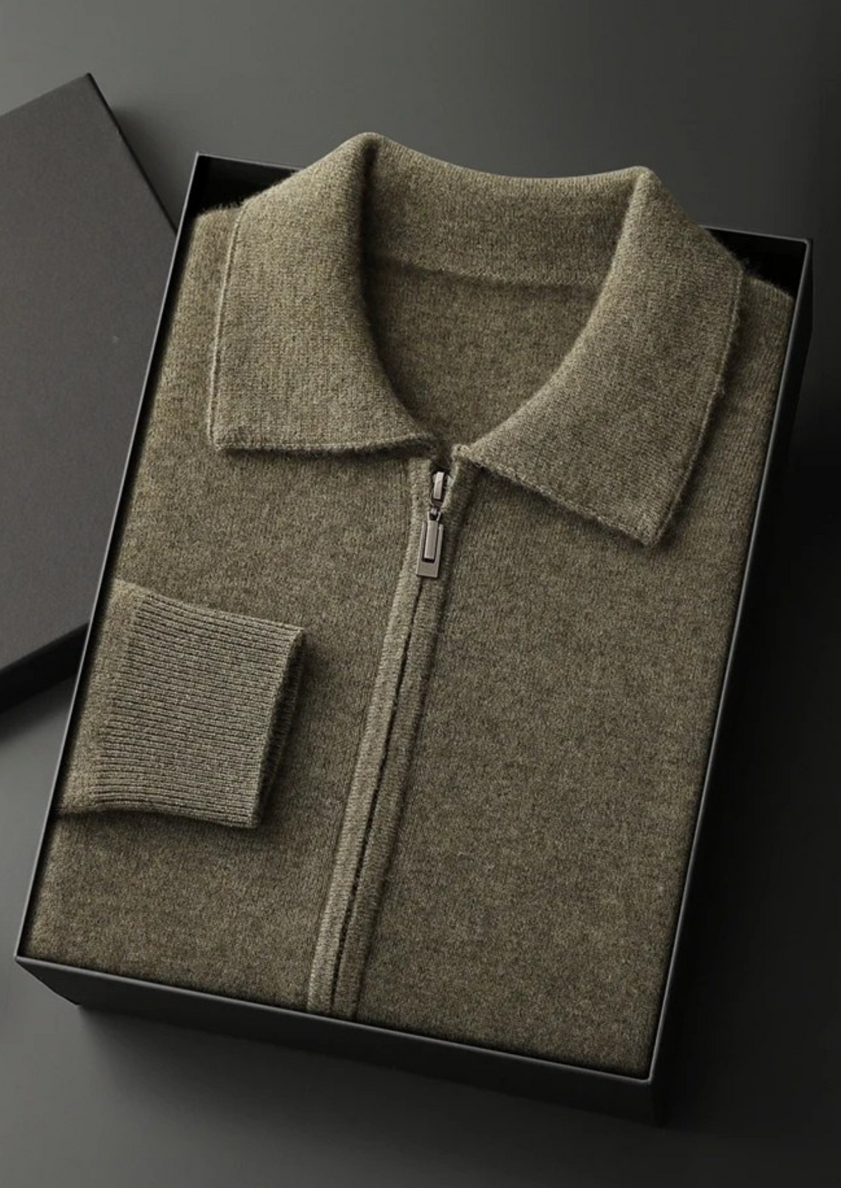 Premium Cashmere Zip Polo Cardigan - photo 12