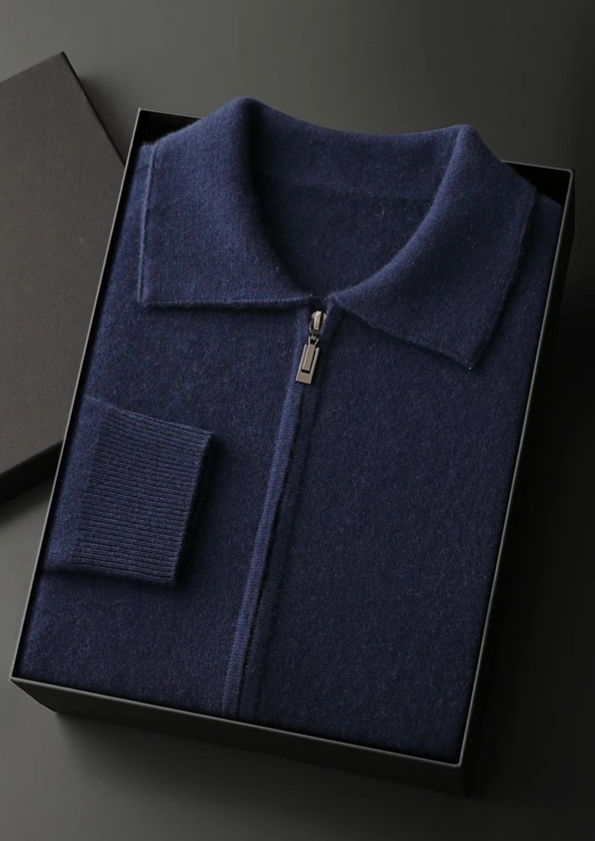 Premium Cashmere Zip Polo Cardigan - photo 13