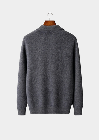 Premium Cashmere Zip Polo Cardigan - photo 2
