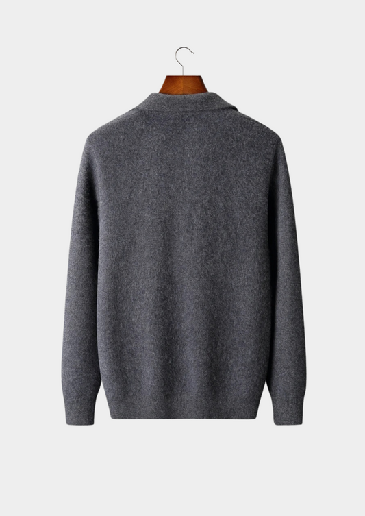 Premium Cashmere Zip Polo Cardigan - photo 2