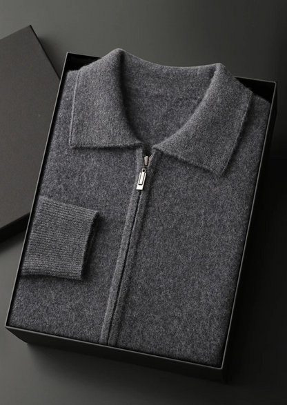 Premium Cashmere Zip Polo Cardigan - photo 3