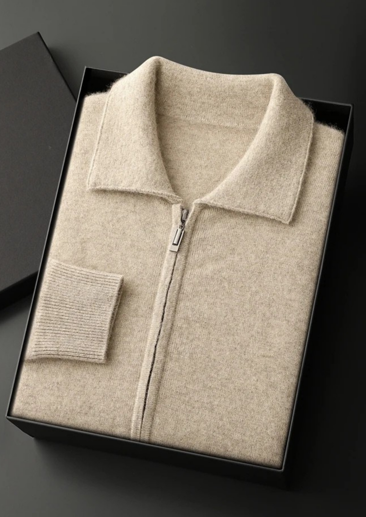 Premium Cashmere Zip Polo Cardigan - photo 4